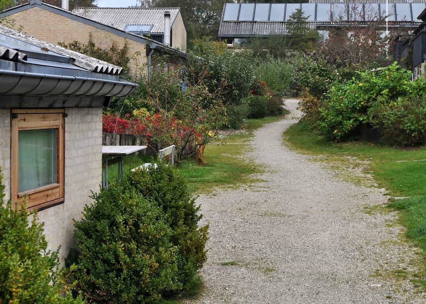 Timber homes at the Trudeslund cohousing community near Copenhagen