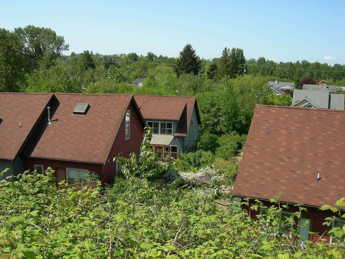 Homes and gardens at Duwamish Cohousing in Seattle